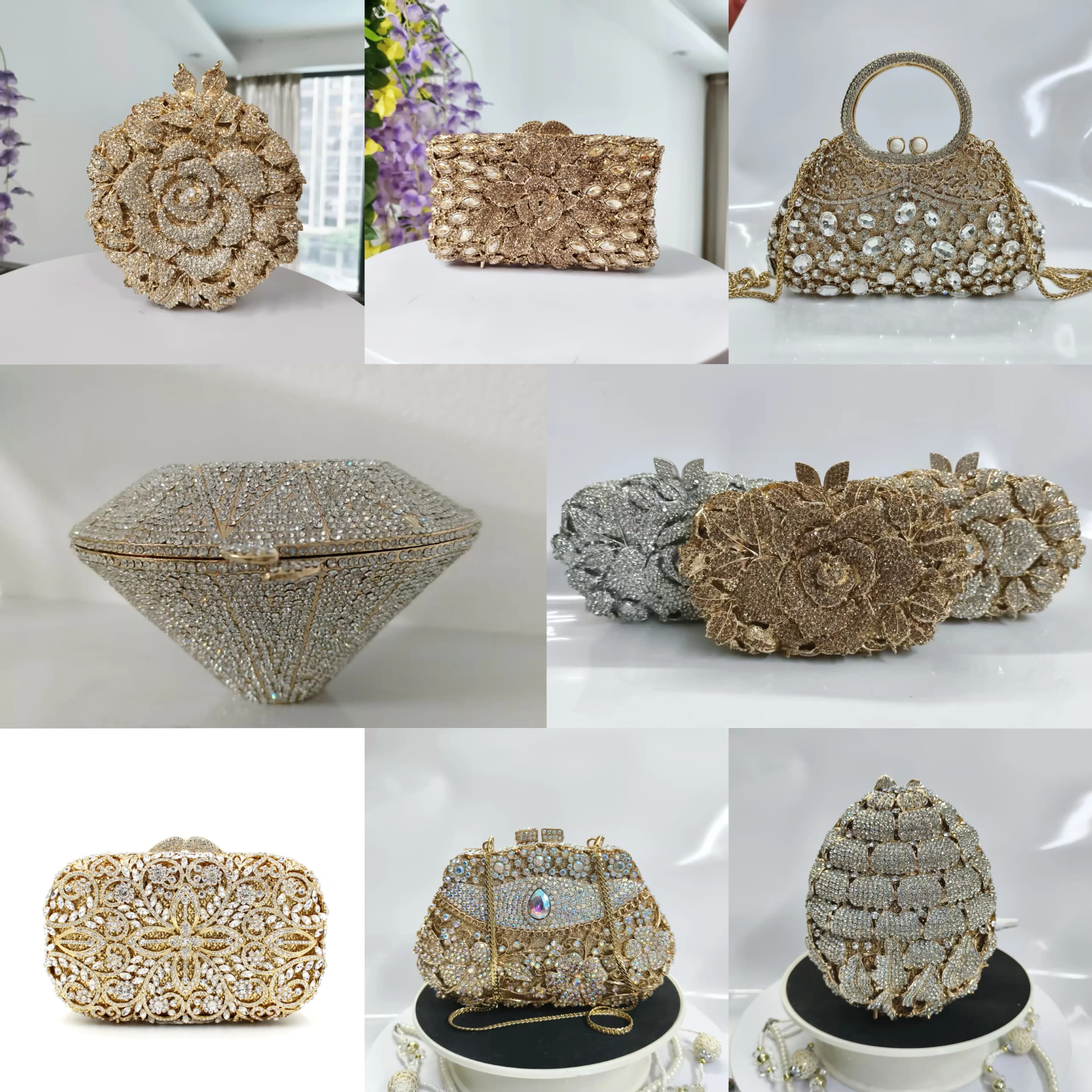 Nuova pochette con strass da donna elegante borsa da sposa per festa di nozze borsa da sera da ballo regalo di compleanno con diamanti in cristallo scintillante