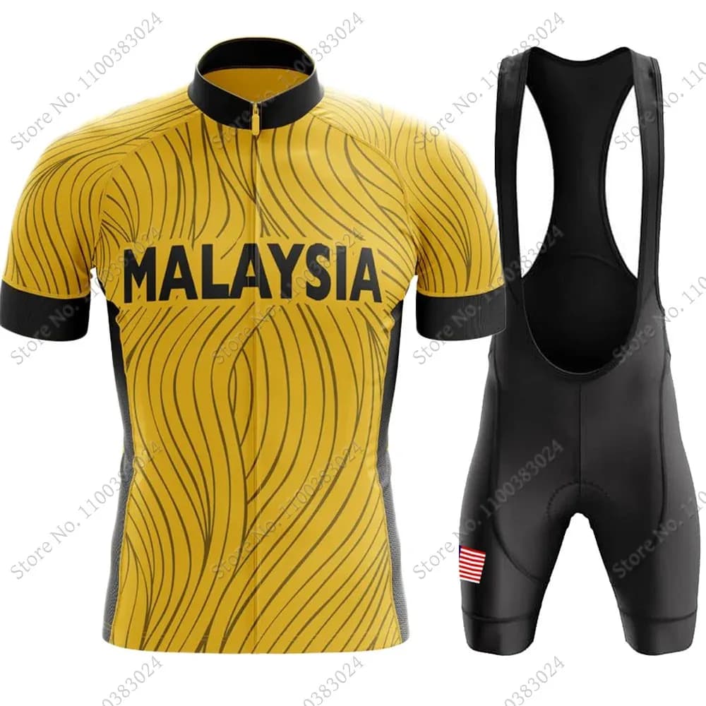 2023 Malaysia National Cycling Jersey Set Short Sleeve Cycling Bike Shirts Road Bike Jumpsuit Shorts with MTB Wear Ropa Braces