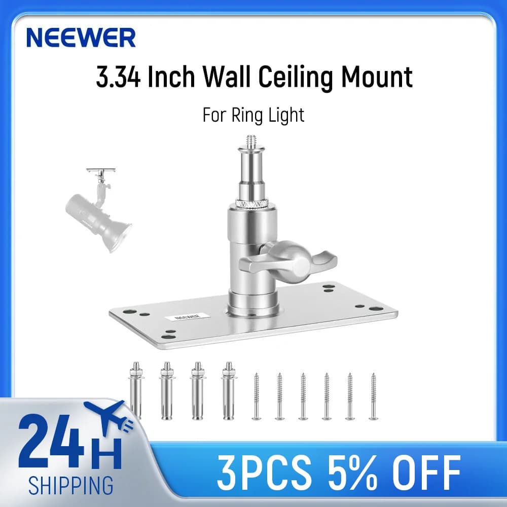 NEEWER 3.34 Inch Ceiling Wall Mount for Photography, Photographic Study, Wall Mount for Light, Video Light, Stroboscopic Flash