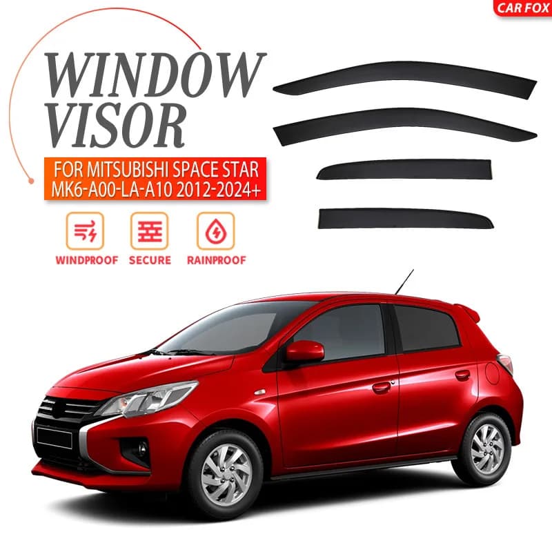 Per Mitsubishi Space Star 2012-2024+ Deflettori Aria Finestrino Auto Tendine Parasole Antipioggia Laterali per Parabrezza Accessori Auto