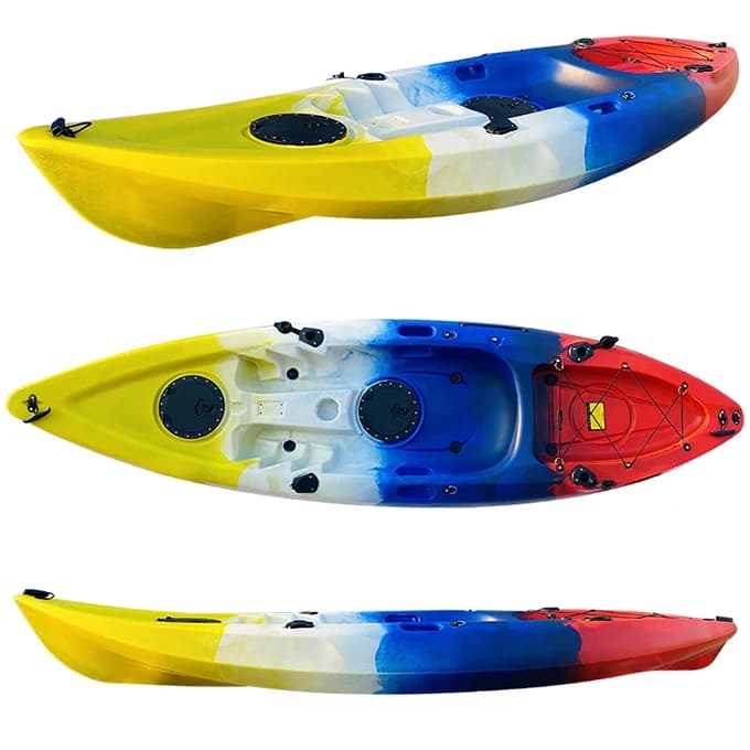 Barche a remi per canoa in fibra di vetro economiche per la pesca in kayak a sedile singolo