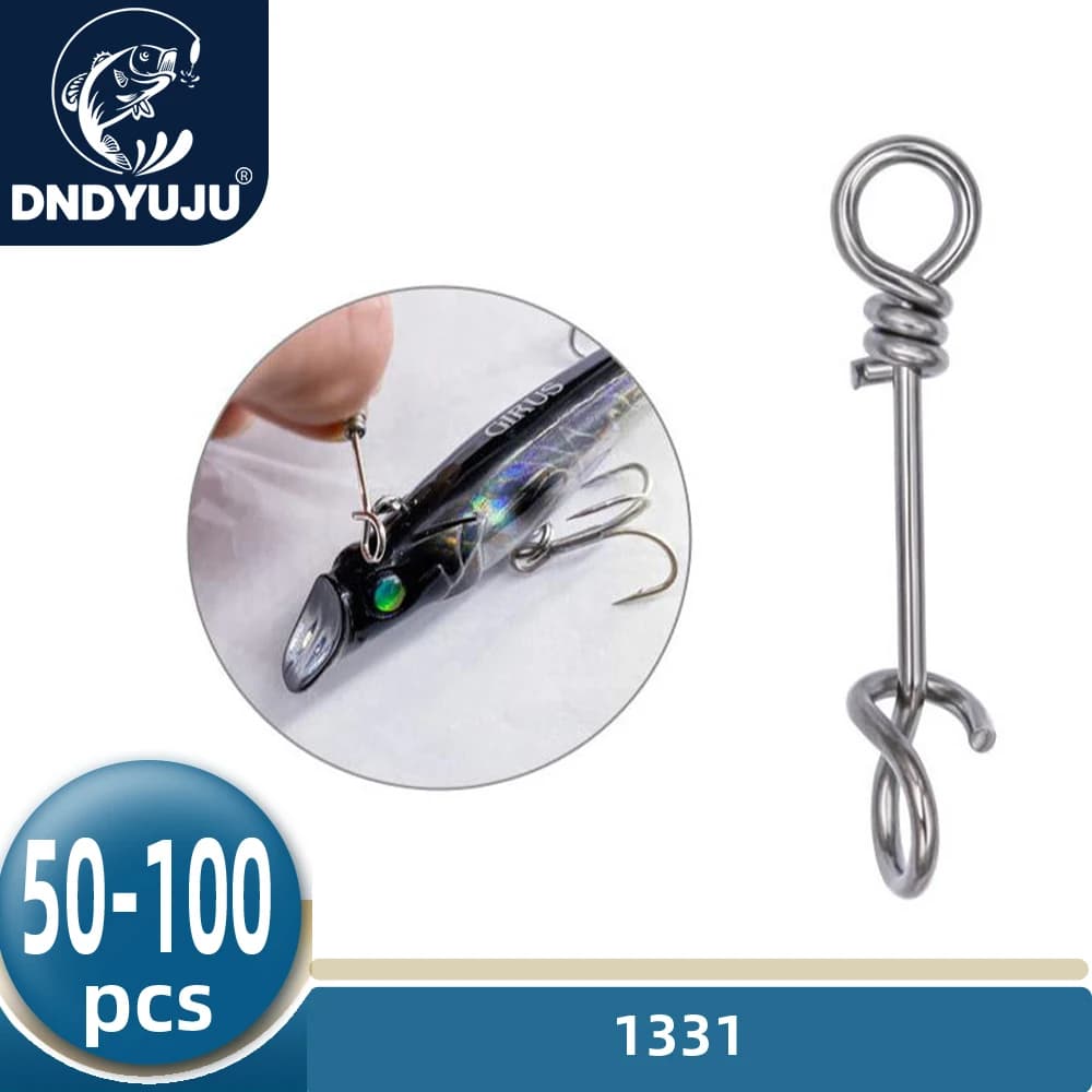 DNDYUJU 50-100X Rafforzare Acciaio Inossidabile Blocco Rapido A Scatto Morsetto A Molla Fibbia Richiamo Drop Rigs Connettore per Accessori Per la Pesca