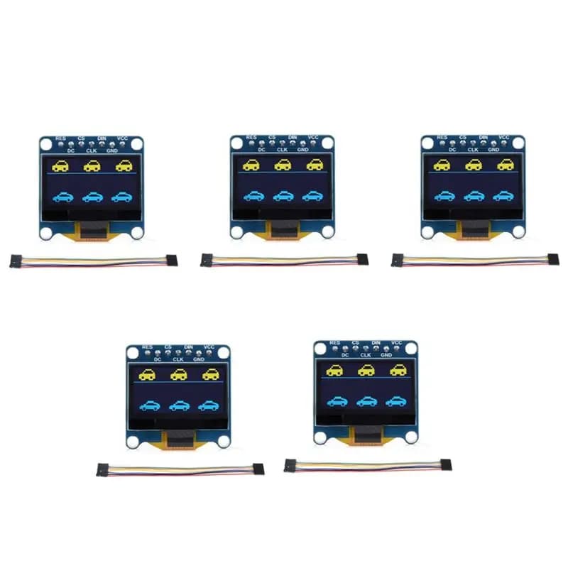 0,96 inch OLED Display Module SPI/I2C Blue Yellow Display Resolution 128X64 for Arduino Raspberry Pi, 5 pieces