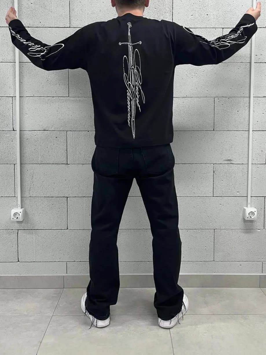 Loose Long Sleeve round Neck Stripe Print Men's T-shirt Comfortable Casual Streetwear Polyester Material Wear Resistant