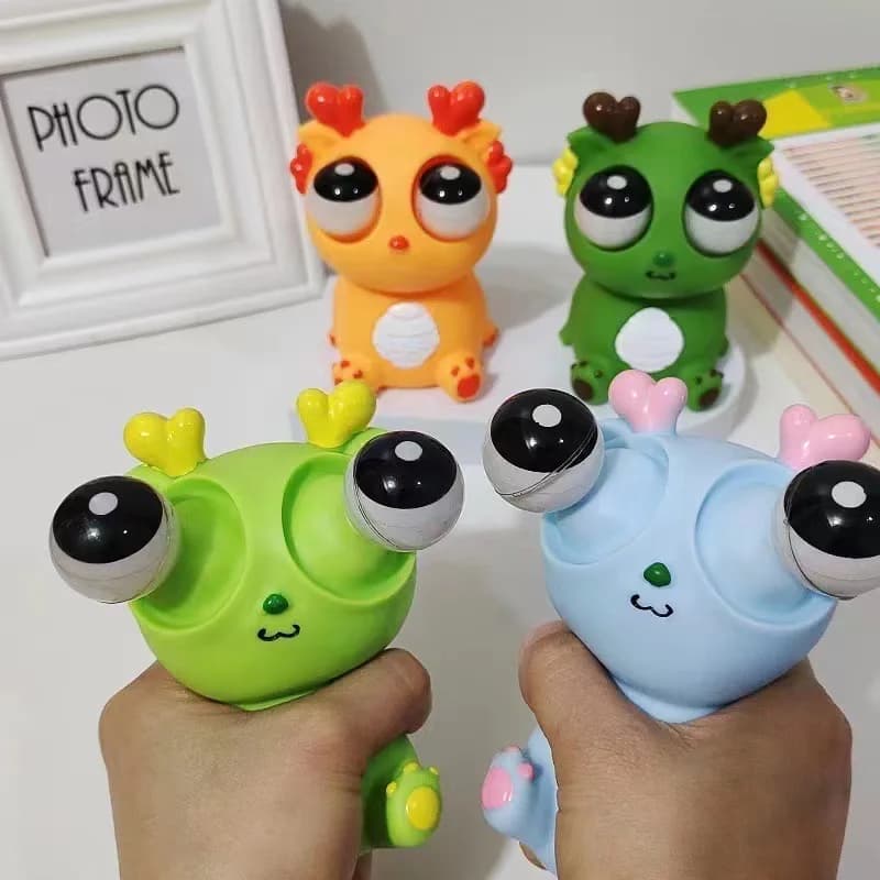 Giocattolo Antistress Drago con Occhi a Sbalzo, Divertente Giocattolo Sensoriale per Bambini e Adulti, Regalo Antistress