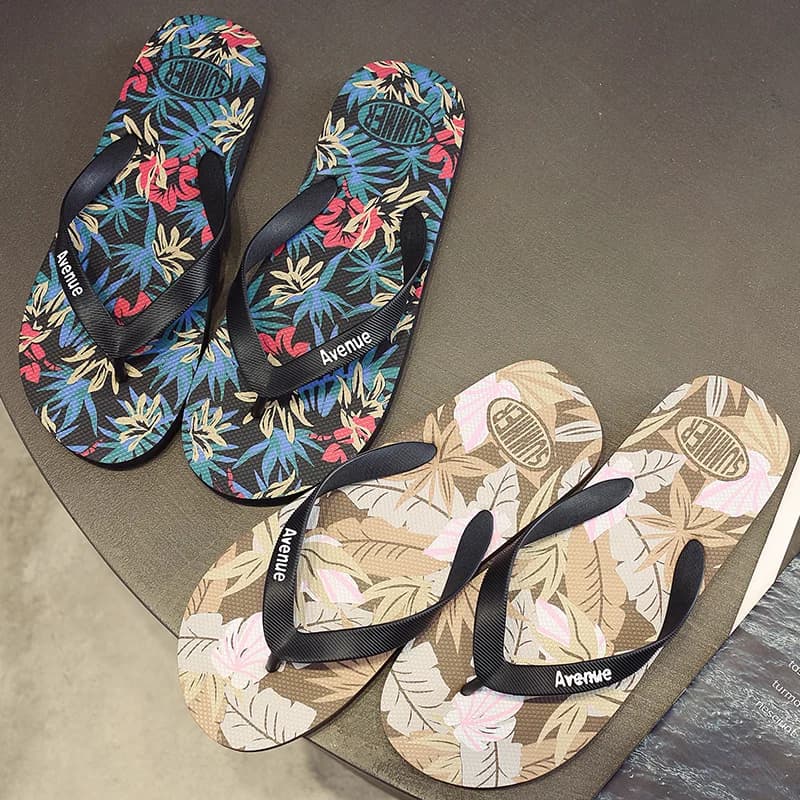 Ciabatte da uomo con stampa hawaiana, infradito, sandali da spiaggia antiscivolo, scarpe piatte casual, ciabatte da casa per uomo, ciabatte da esterno