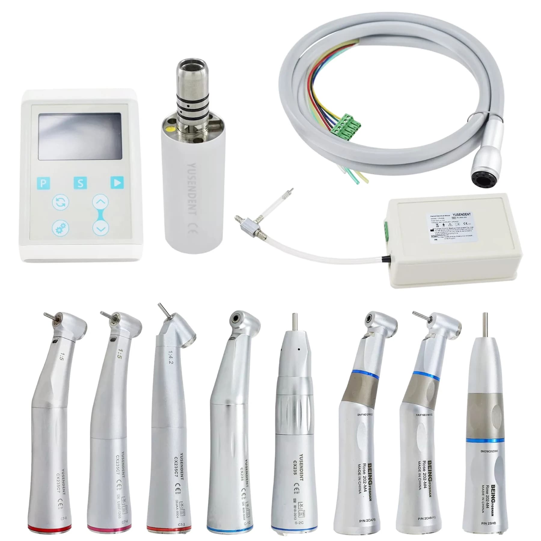 COXO Dental C PUMA INT+ Motore Elettrico LED Manipolo 1:1 1:5 Contra Angolo Fibra Ottica ISO Tipo E Compatibile NSK