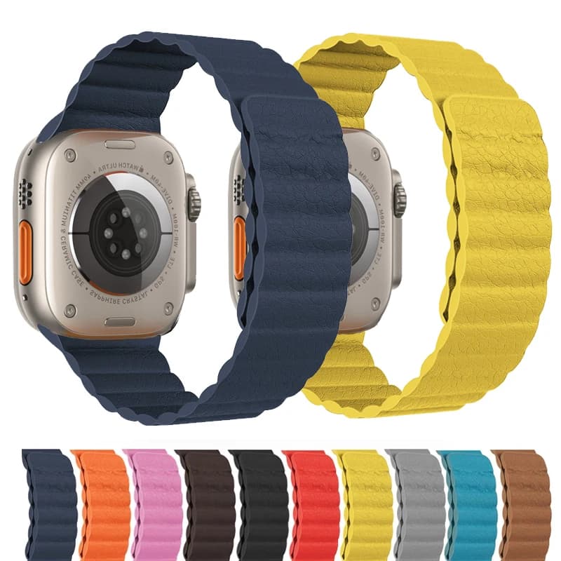 Cinturino ad anello magnetico per cinturino Apple Watch 44mm 40mm 42mm 49mm 45mm bracciale in pelle iwatch series 3 6 se ultra 2 7 8 9 45mm 41mm
