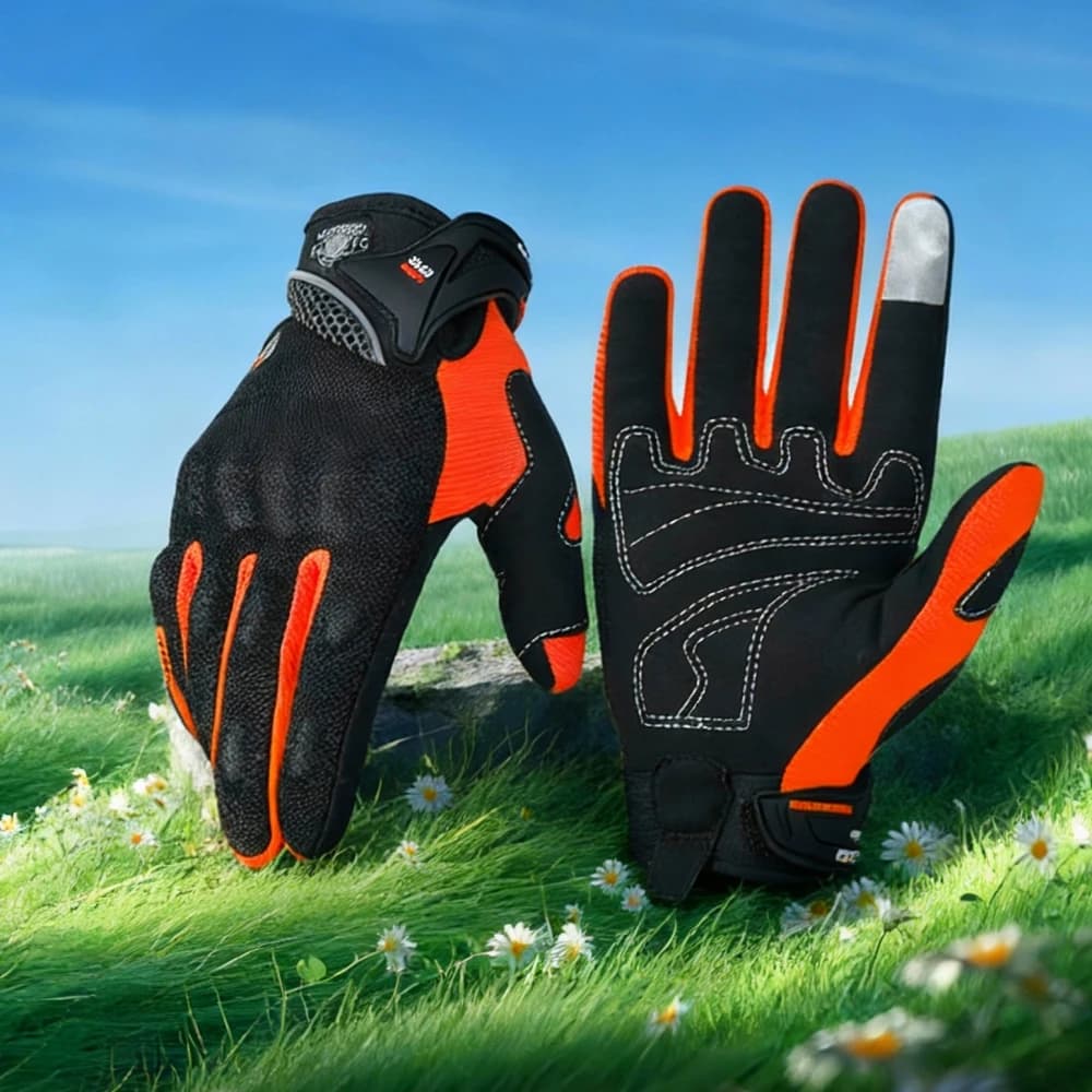 Guanti da Moto Suomy Estivi Traspiranti a Dita Intere, Resistenti all'Usura, Touch Screen, per Motociclisti e Corse Motocross