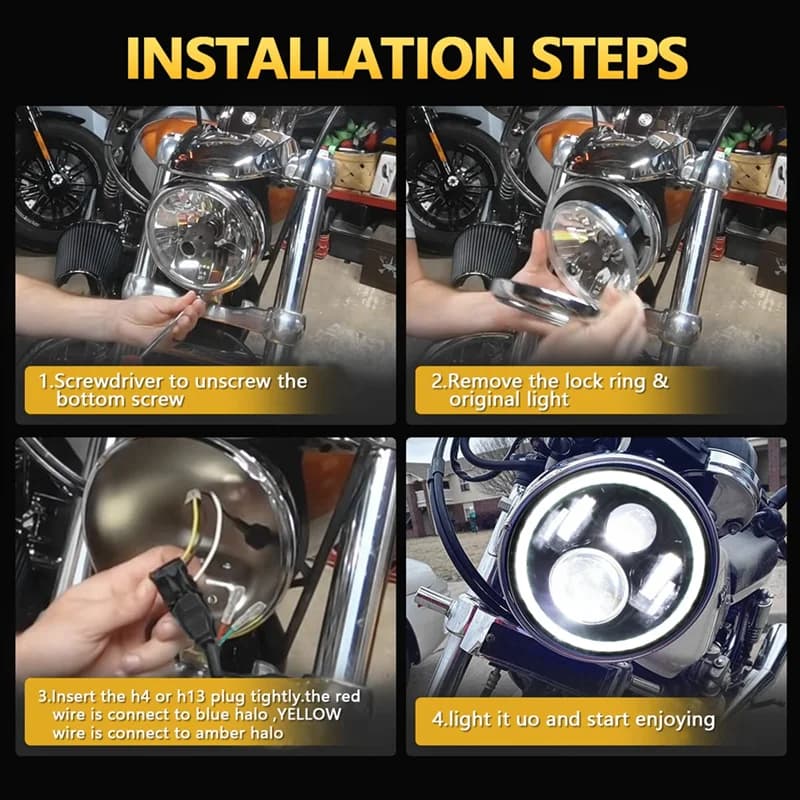 Fari LED per auto da 7 pollici 100W DRL Indicatore di direzione LED Halo Ring Angel Eyes Luci per JK TJ LJ CJ H1 H2