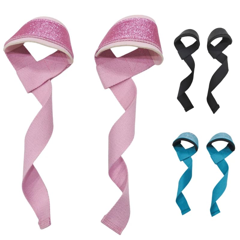 1 paio di cinturini da polso per sollevamento, stile scintillante, cinghie per sollevamento pesi con imbottitura per powerlifting, allenamento in palestra, allenamento per la forza