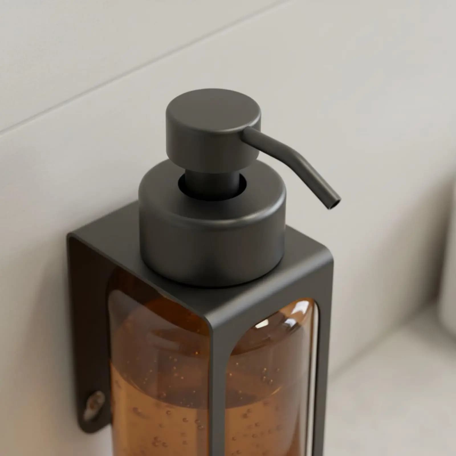 Dispenser di sapone a parete ricaricabile con pompa manuale, accessorio da bagno robusto e antiruggine per cucina