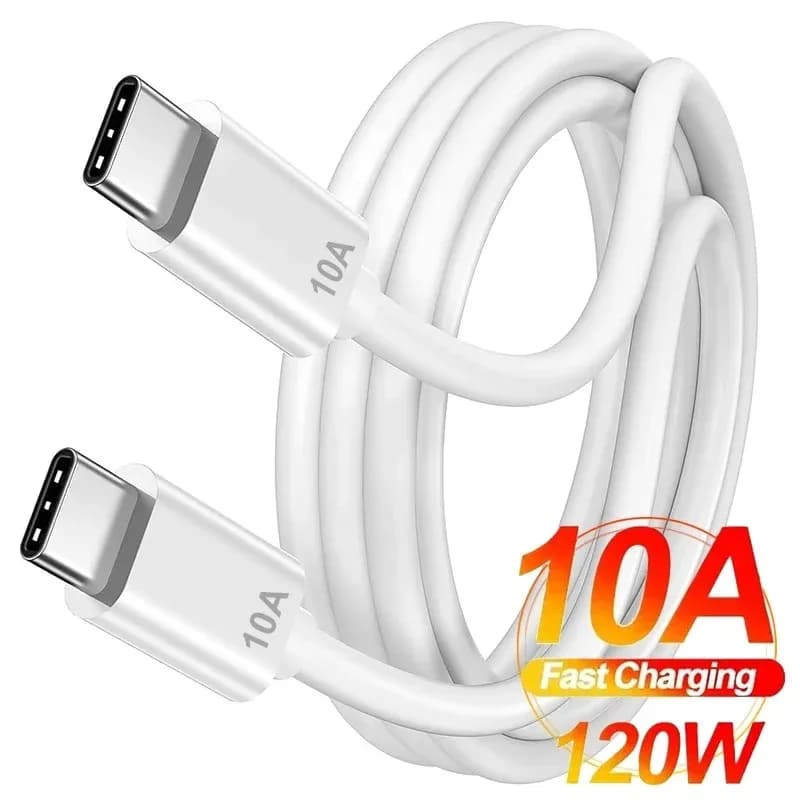 Cavo di ricarica super veloce da 120 W da tipo C a tipo C Cavo di ricarica per telefono USB C 10A per Xiaomi Samsung Huawei iPhone Cavo di ricarica rapida