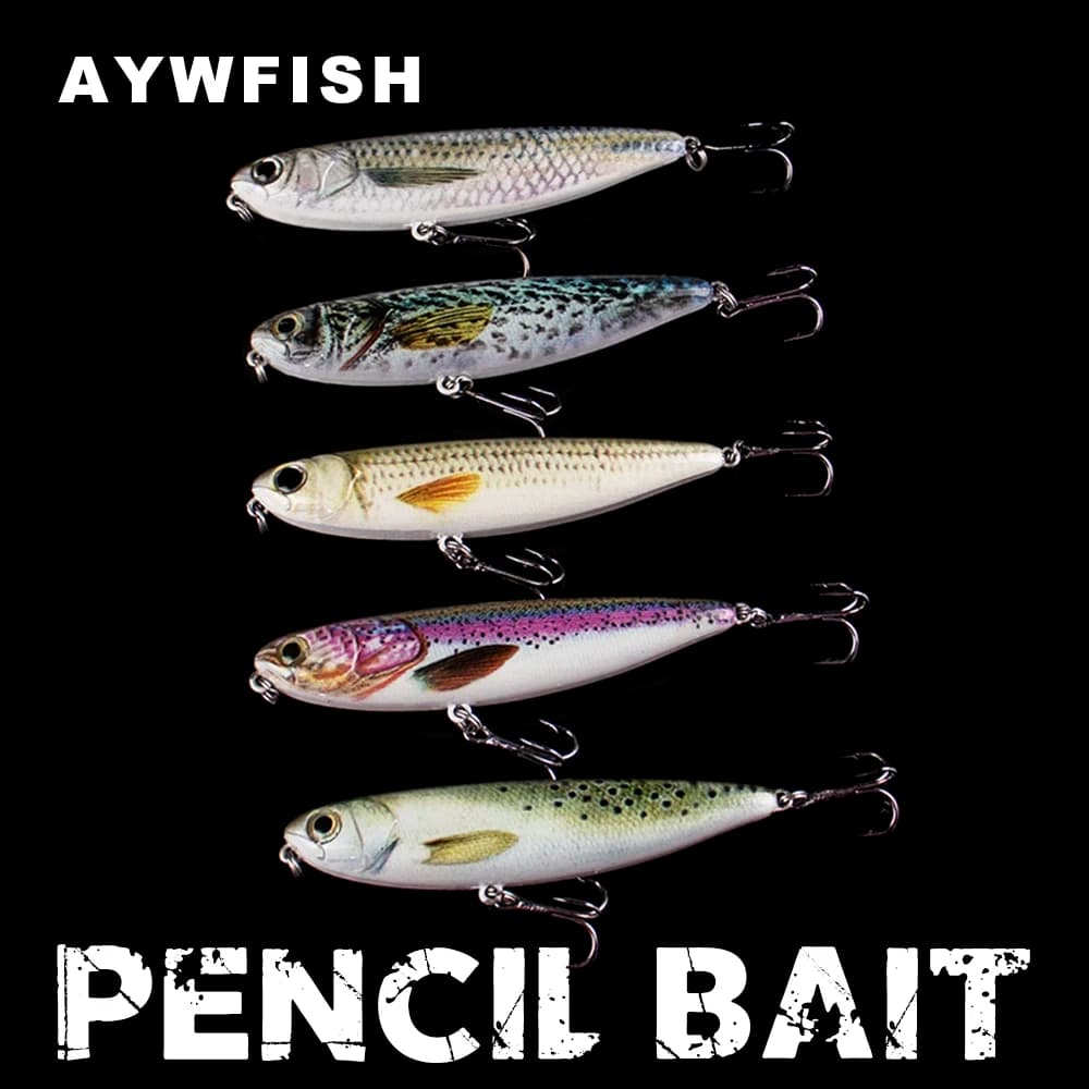 AYWFISH 9CM 11.8G Floating Pencil Fishing Lure Wobbler Rattle Topwater Hard Bait Walking Spook For Bass Perch Trout Pike Tackel