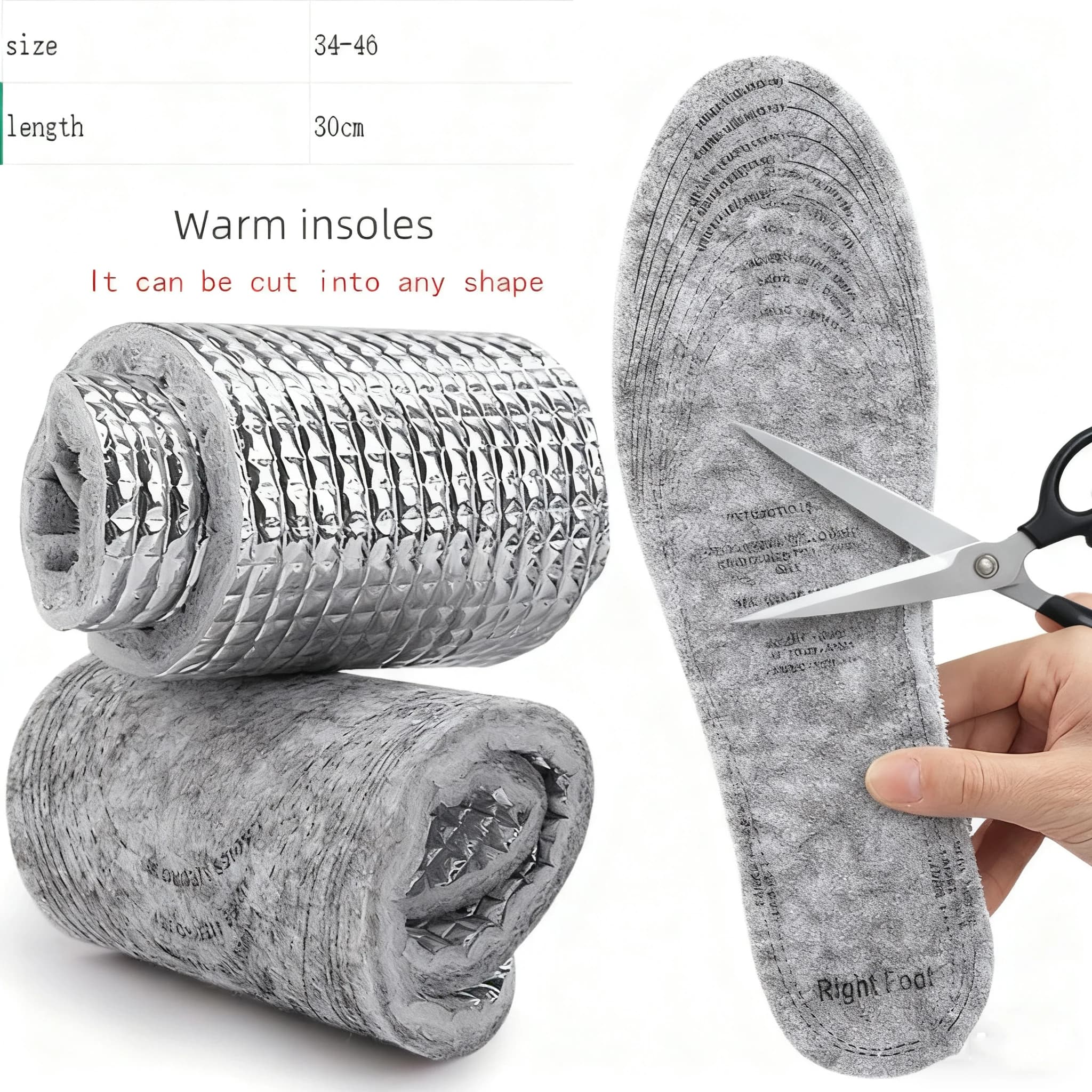 Nuove solette in feltro di alluminio per l'inverno, calde e fresche, impermeabili