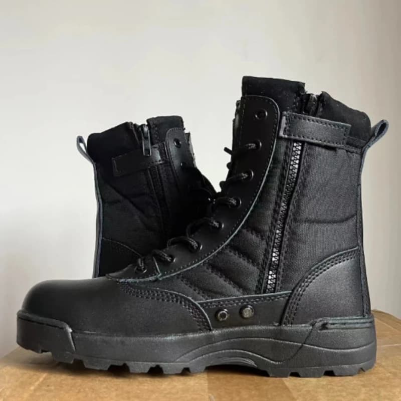 Scarponi da trekking all'aperto per uomo Stivali tattici stringati traspiranti in mesh moda per uomo Trend Sneakers traspiranti con punta tonda Zapatos