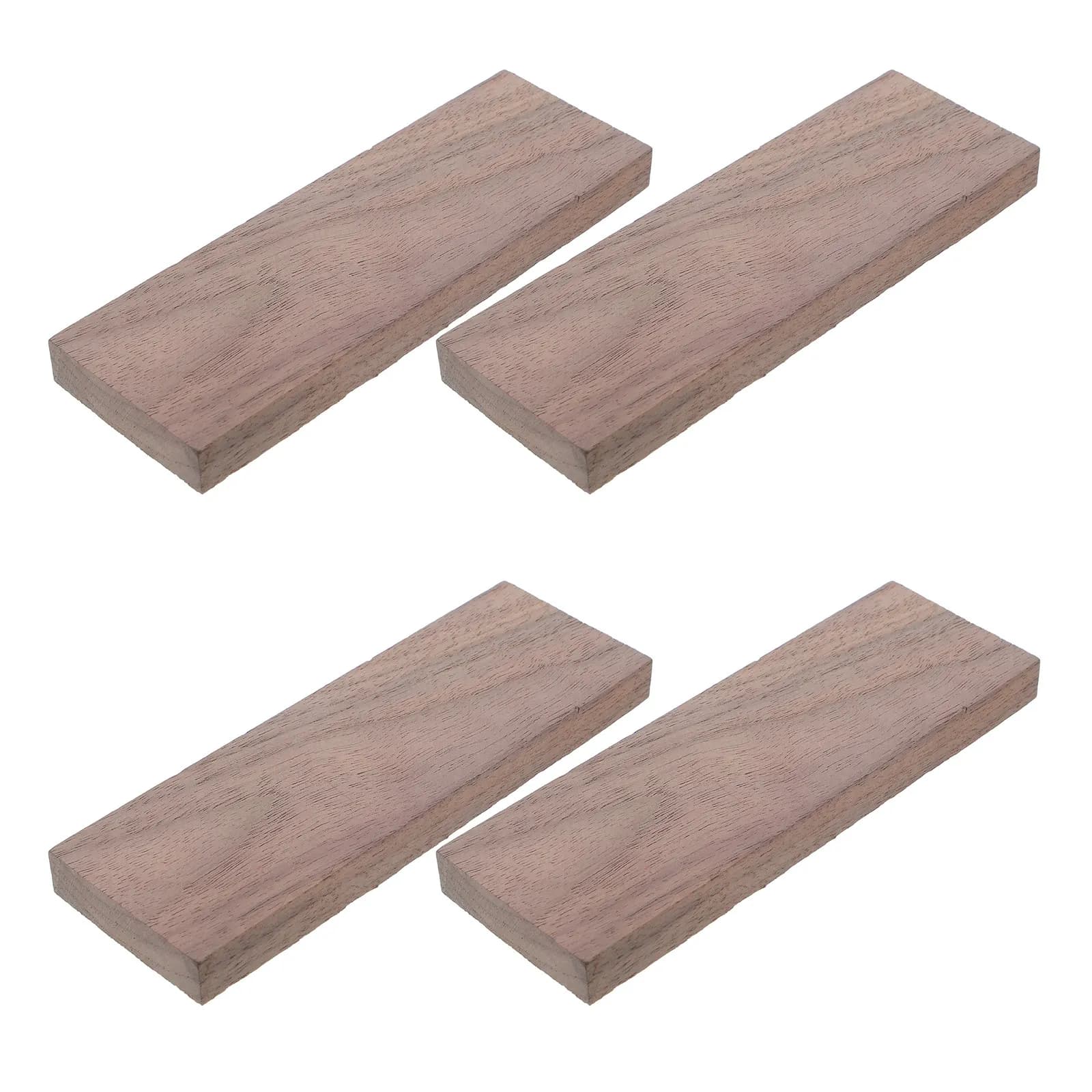 4 Pezzi Manici di Ricambio per Coltelli da Cucina, Impugnature Antiscivolo in Legno di Noce, 12x4cm, per Coltelli Fai-da-Te