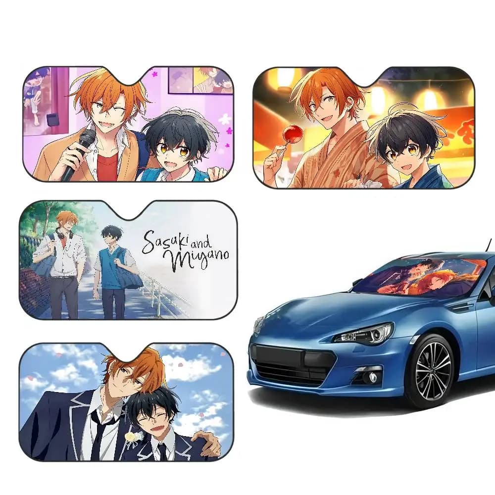 Parasole per Auto con Foto Anime di SASAKI e MIYANO, Protezione per Parabrezza in Foglio di Alluminio 51,2 X 27,5 Pollici