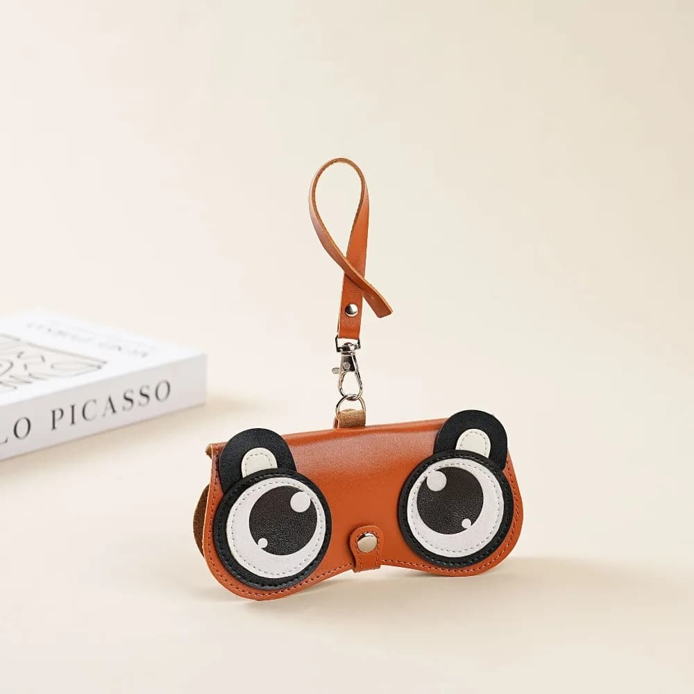 Cute PU Leather Sunglasses Case Cartoon 5 Colors Glasses Storage Soft Bag Box Women Men