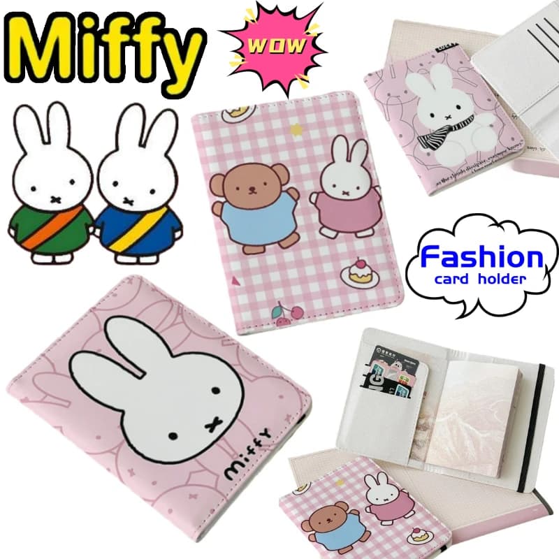 Porta Passaporto 2D Miffy Rabbit, Custodia Protettiva per Documenti, Organizzatore Portatile Multifunzione per Carte, Ideale per Gite e Viaggi