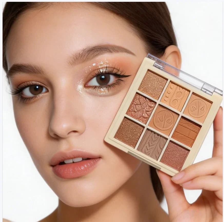 Palette Ombretti Marrone a 9 Colori Effetto Opaco e Shimmer, Impermeabile Naturale per Trucco di Laurea e Ballo di Fine Anno