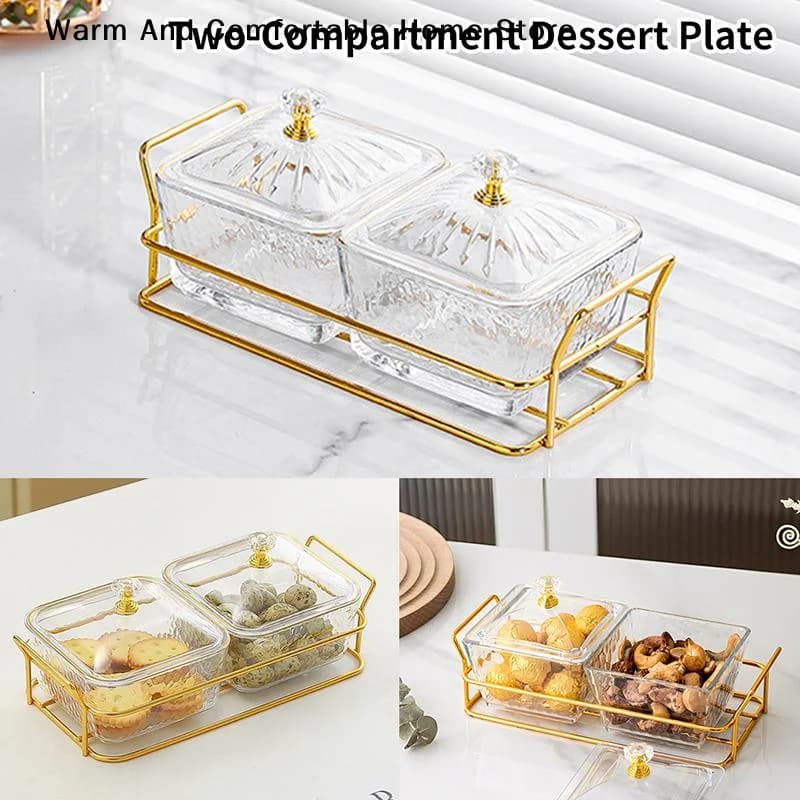 【W】2 4 Grid Transparent Covered Snack Tray Suitable For Parties Families Bars Ktvs Etc It Can Hold Food Nuts Dried Fruit Etc