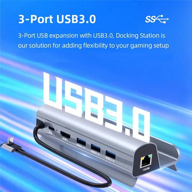 Docking Station maiABIY con Base TV, Hub e Supporto USB-C a RJ45 Ethernet per Console SteamDeck