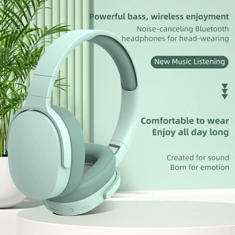 Wireless Headphones BT 5.1 HiFi stereo headphones over the ear Real wireless sports headphones with noise cancellation