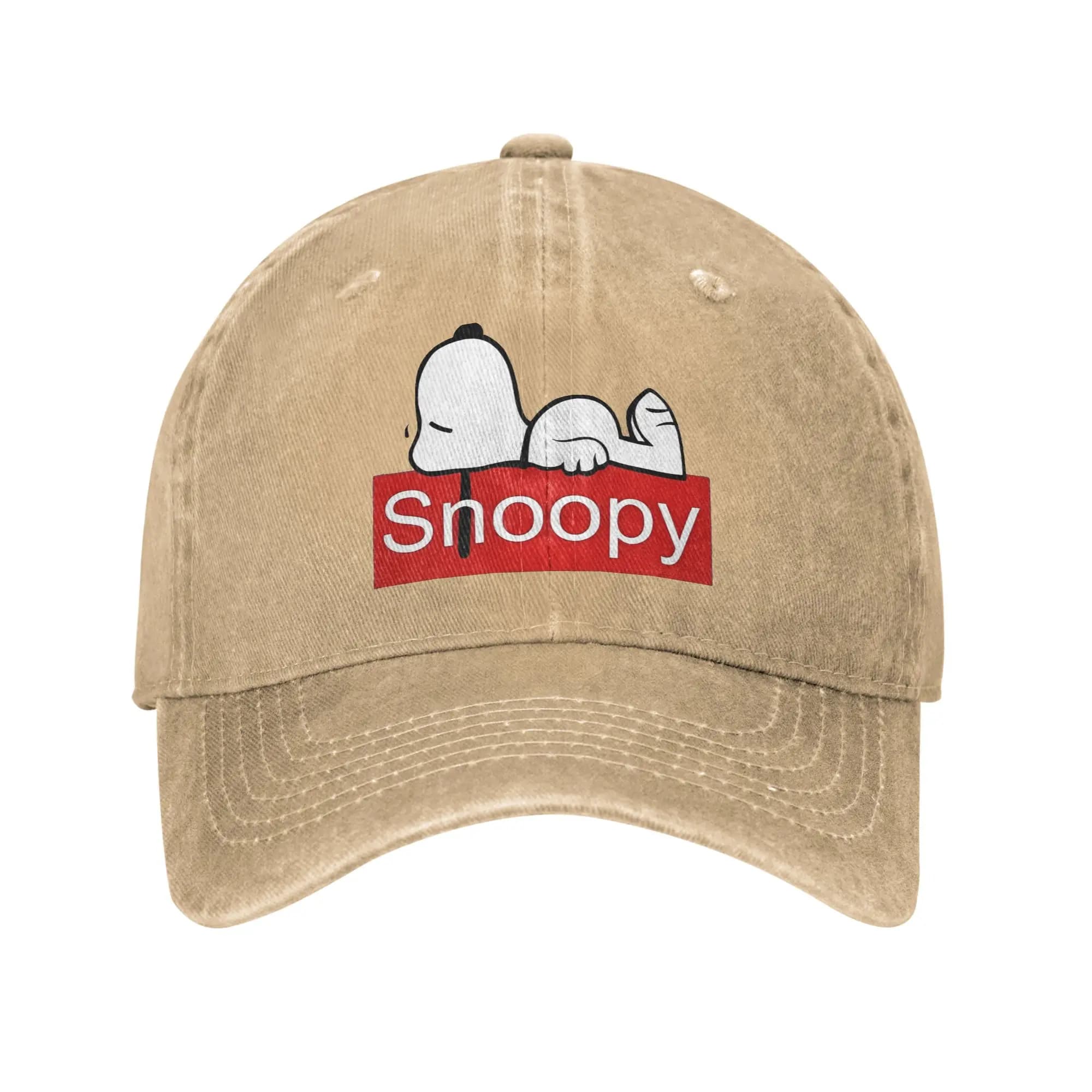Men Women snoopys cartoon dog Print Hats Fashion Distressed Denim Washed Baseball Cap Adjustable