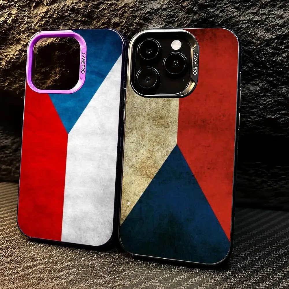 Sports Czech Republic Flag football Phone Case For iPhone 11/12/13/14/15/16/17 Pro Max Color Gradient TPU Case Shockproof Cover