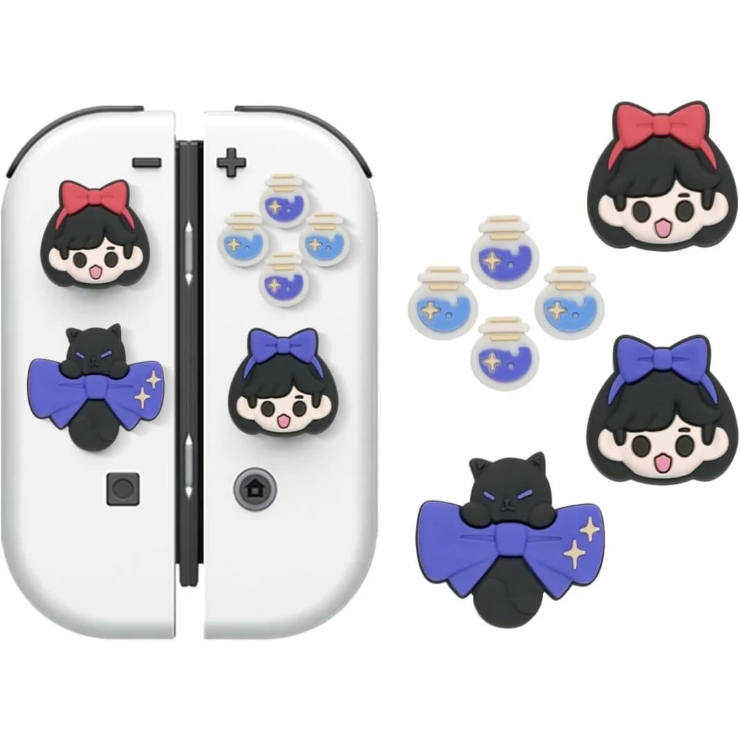Set di Copri Joystick ABXY, Copri Pulsanti D-Pad e Impugnature in Silicone per Pollici Compatibili con Nintendo Switch/OLED