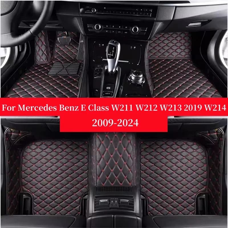 Tappetini auto Per Mercedes Benz Classe E W211 W212 W213 2019 W214 Flash Zerbino In Pelle Personalizzato Rilievi Del Piede Automobile Tappeto copertura