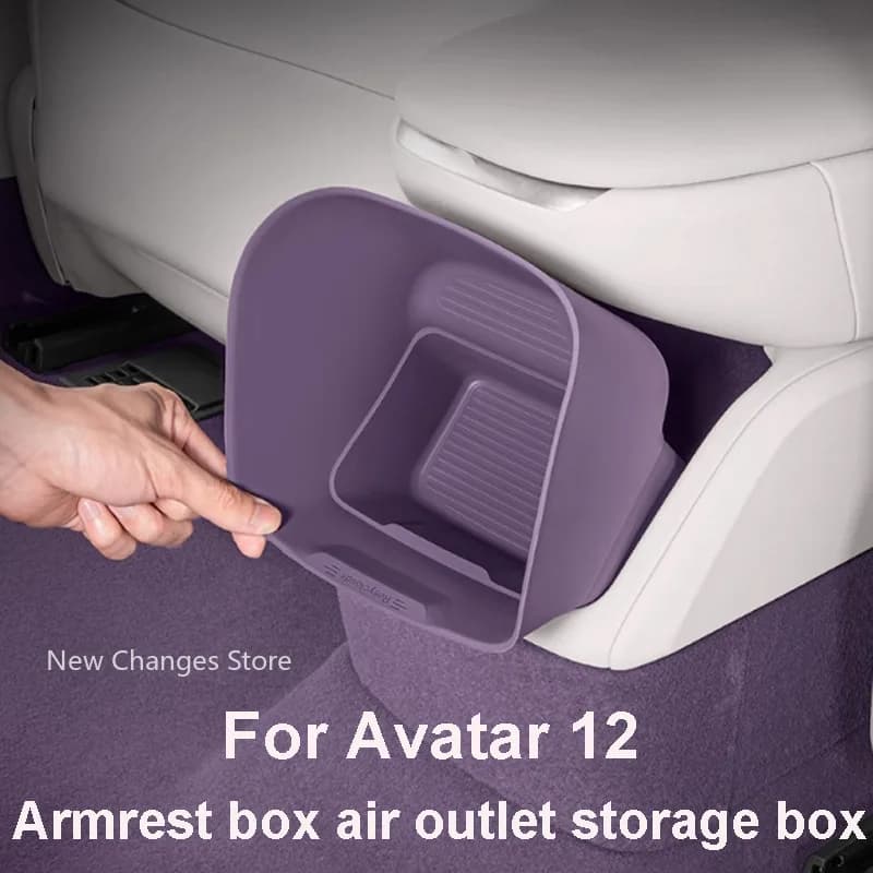 Per Avatr 12 2024 2025 2026 Auto Bracciolo Box Uscita Aria Posteriore Scatola di Immagazzinaggio In Silicone Impermeabile Interni Parti di Aggiornamento