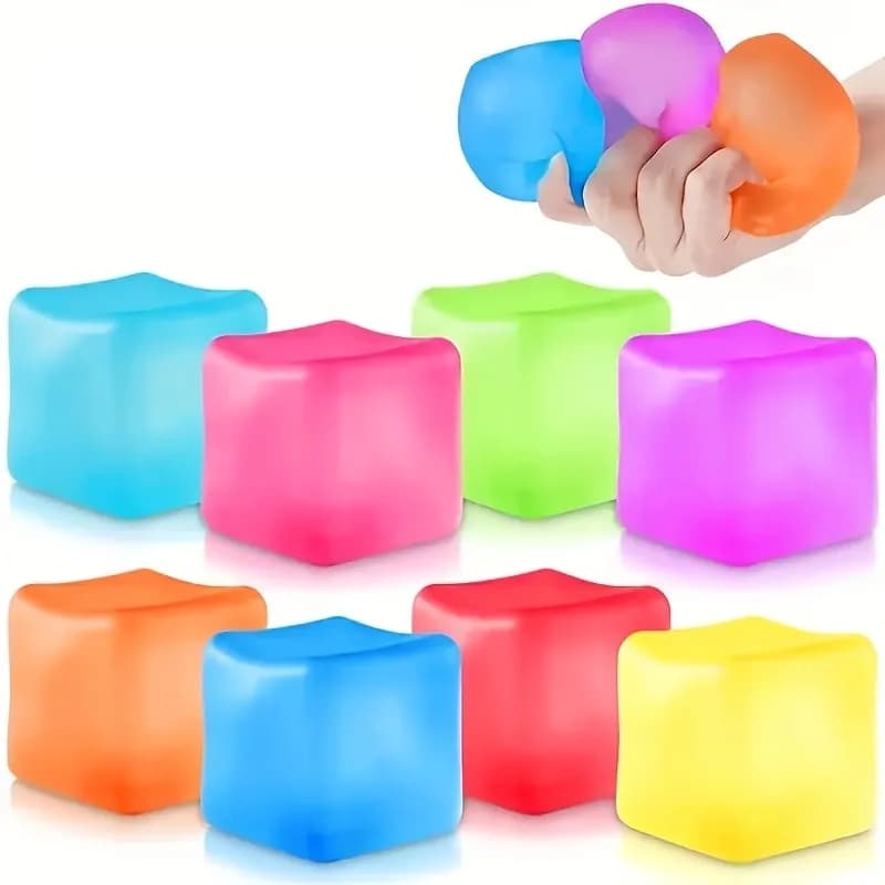 1 Pezzo Cubo di Ghiaccio in Gel Quadrato, Giocattoli Sensoriali a Lenta Risalita, Palline Antistress, Cubo di Ghiaccio in Maltosio, Giocattoli Fidget per Alleviare l'Ansia, Giocattoli Squishy