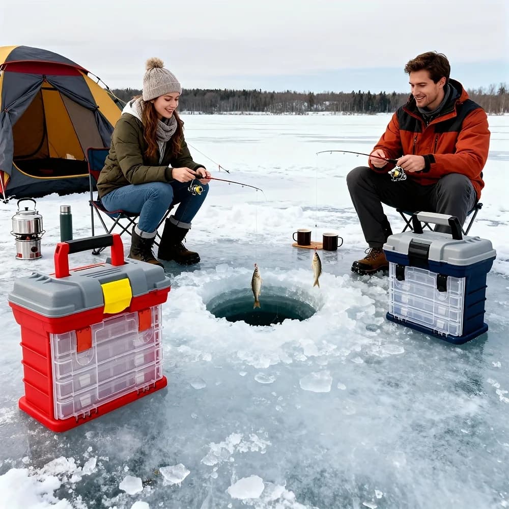 Multifunction Box for Fishing Equipment, Portable Container for baits and accessories, Portable Organizer for Fishing Tools