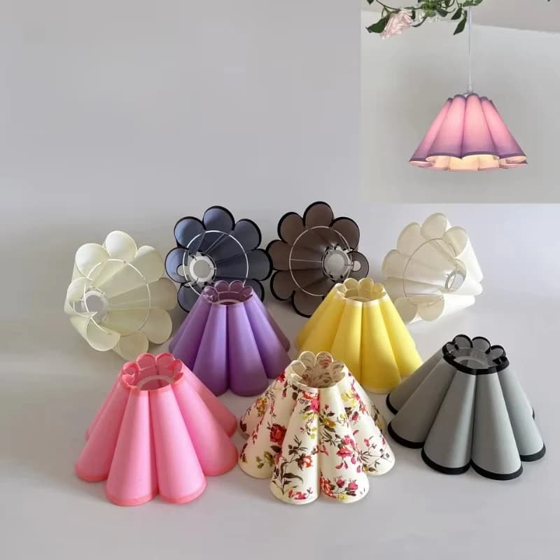 Petal Design Table Standing Lamp Shade Girl Bedroom Bedside Lamp Cover Home Dining Room E27 DIY Decor Fabric Light Shade