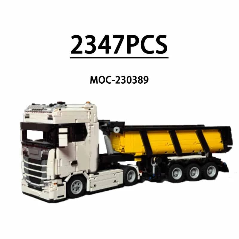MOC-230389/230285 Building Block Camion e rimorchio Combinazione Set meccanico Giocattolo Regalo di compleanno per bambini Regalo di Natale