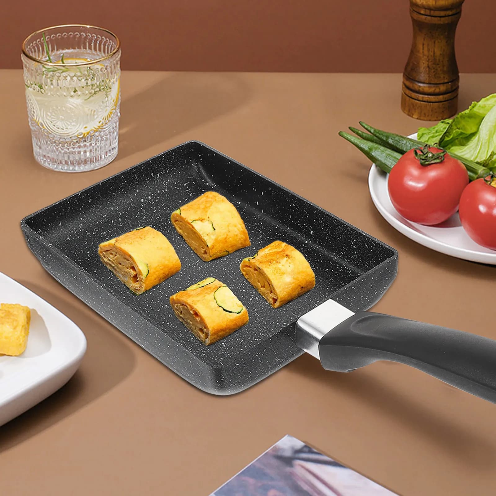 Anti-agent Light Box with Design Square Breakfast & Omelette, Flat and Stable Base for Kitchen