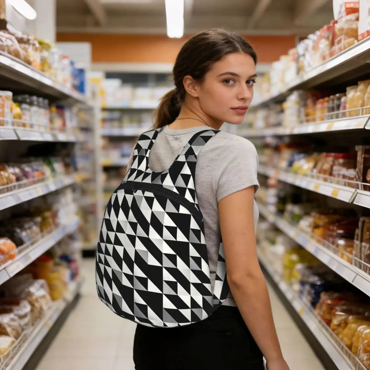 Geometric Print - Raloel Backpack Student BookBag Children Storage School Bag Laptop Shoulder Bags for Boys Girls
