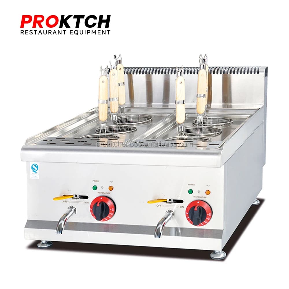 Cuocipasta Elettrico Commerciale da Banco a 6 Bruciatori, Bollitore per Ramen, Macchina per Cuocere Noodle