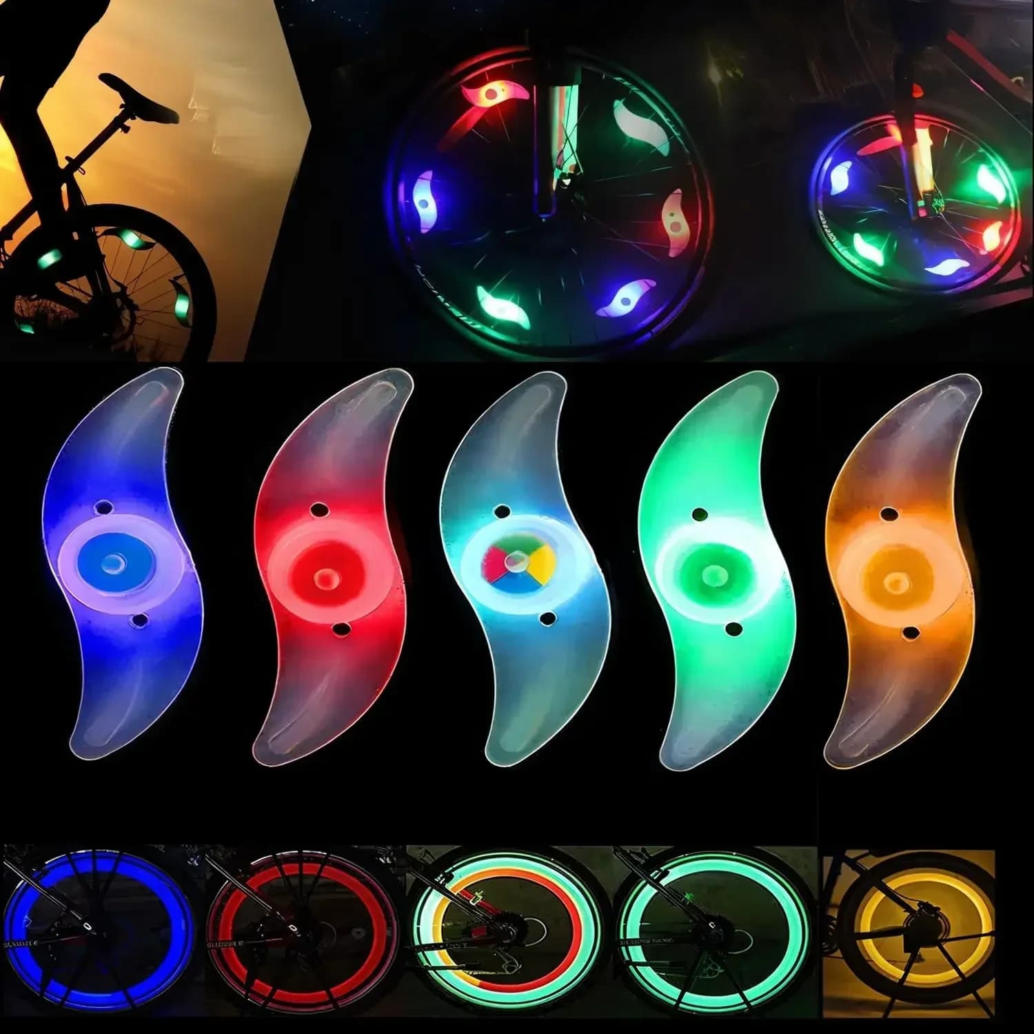 LED Bike Wheel Light 3 Mode Bike Wheel Spoke Light impermeabile Bike Safety Warning Tire Light facile da installare accessori per biciclette