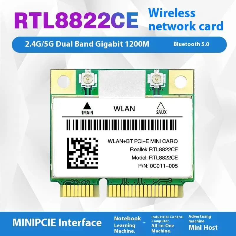 1 Set Per Laptop/PC Windows 10/11 RTL8822CE/RTL8821CE Scheda Wifi E Antenna 802.11AC Rete Mini Pcie BT5.0