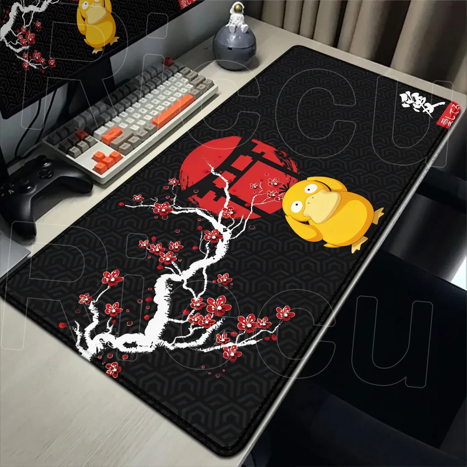 Tappetino per mouse carino Pokemon Bulbasaur Psyduck Squirtle Gengar Charizard Anime Gaming Mousepad Tappetino per tastiera per computer PC grande antiscivolo