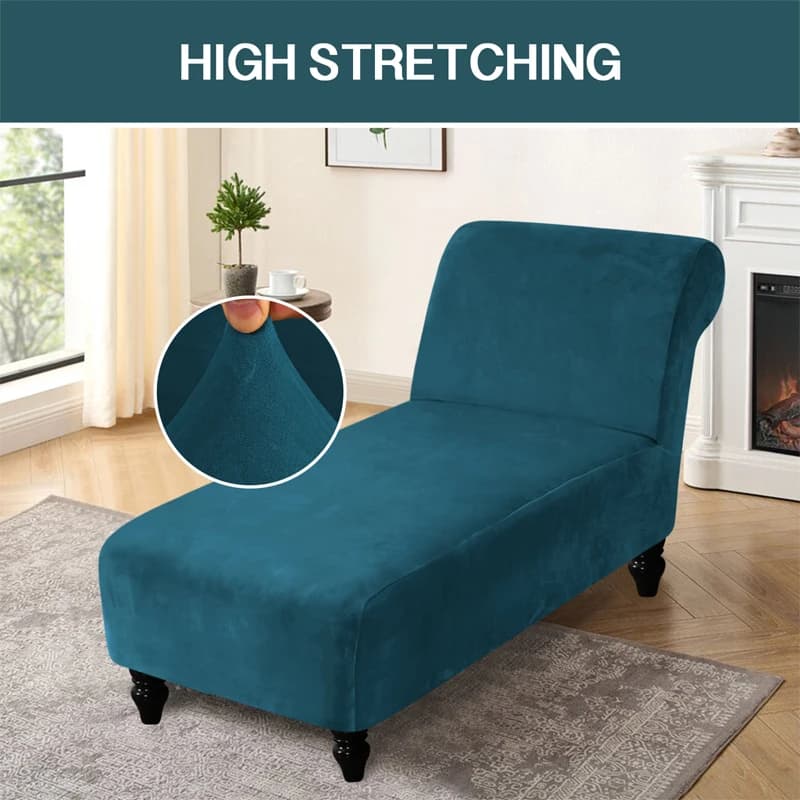 European Style Stretch Recliner Sofa Cover Thicken Velvet Armless Chaise Lounge Cover Recliner Protection Pad Non-slip Slipcover