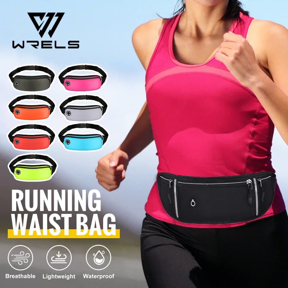 WRELS Outdoor Sport Waist Bag Waterproof Sports Waist Belt Bag Ultralight and Thin Waist Bag