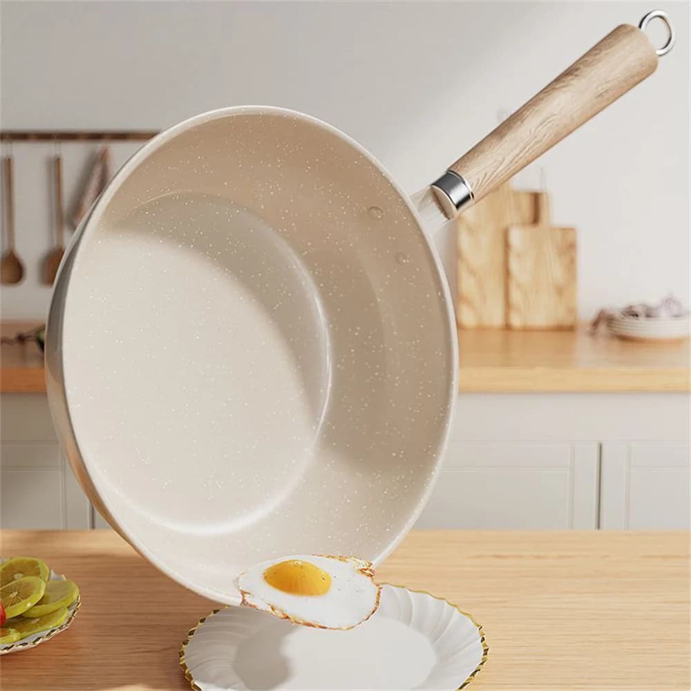 Deep Groove Wok Medical Stone Home Use Steak Pan for pancakes Induction cooker Gas stove Universal kitchen utensils