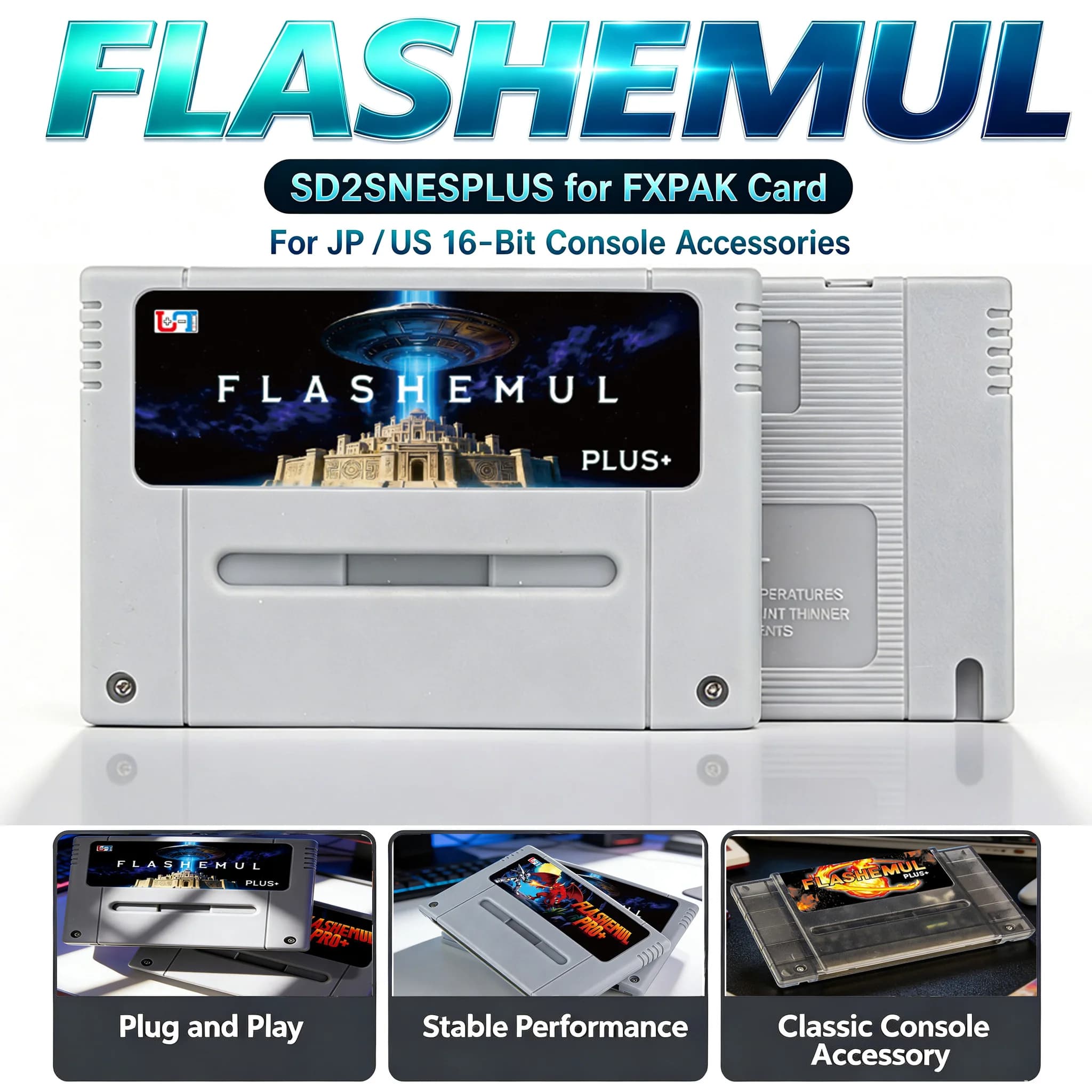 2026 Fxpak Pro Flash Card Game Cartridge 5200 Games in 1 for SNES SFC 16-bit Retro Game Console With 16G Card Real Time Clock