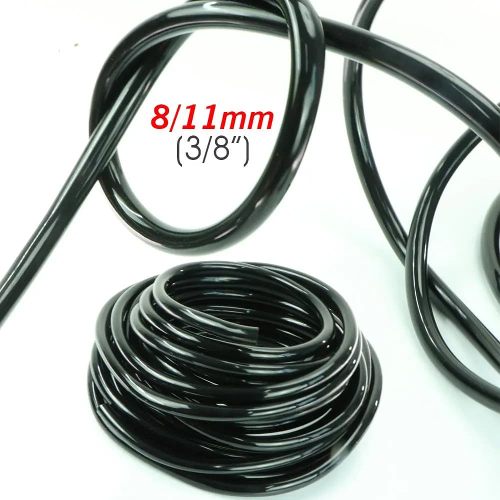 10/20/30M 8/11mm Tubo flessibile per acqua in PVC nero 3/8 "Tubo per irrigazione da giardino per serra agricola Tubo per irrigazione a goccia a risparmio idrico