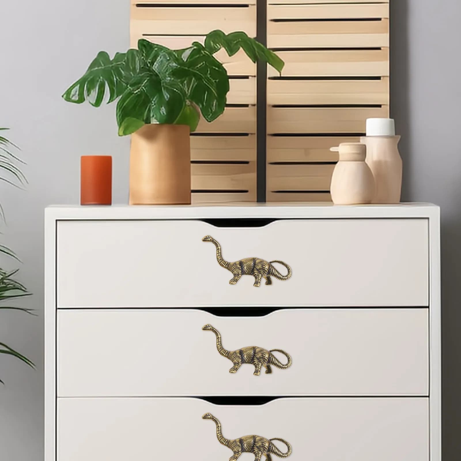 Maniglia per mobile in ottone dorato a forma di dinosauro, pomello singolo per cassetto, finitura liscia, decorazione per mobili da camera