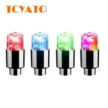 TCYATO Car Light Bicycle LED Tire Lights Universal Car Neon Lamp Valve Cover Lights Tire Colorful Flashing Bulb Decoration